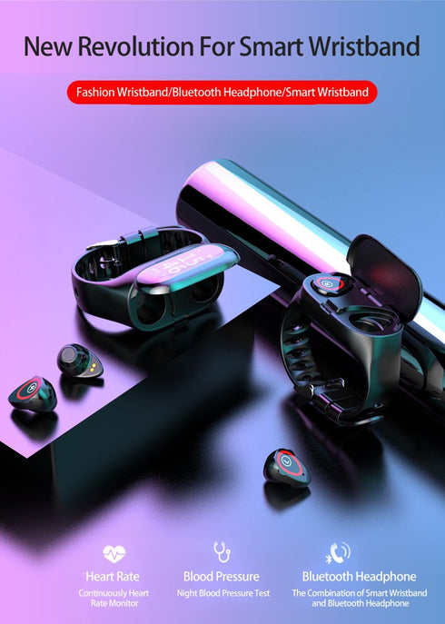 Smart bracelet wireless headset Bluetooth call bracelet 2 in 1